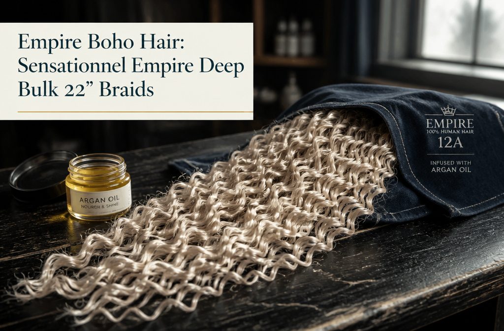 Empire boho braids with loose curls hanging beside the braided lengths