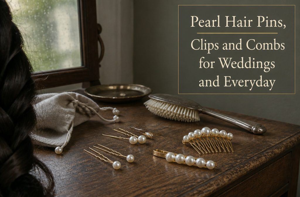 Pearl hair pin with a small pearl set at the tip